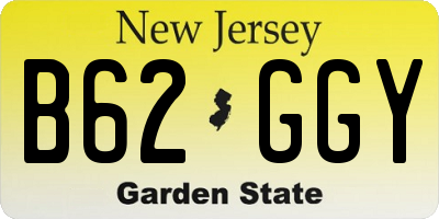 NJ license plate B62GGY