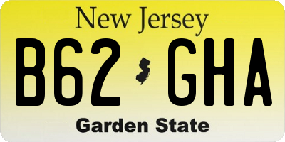 NJ license plate B62GHA