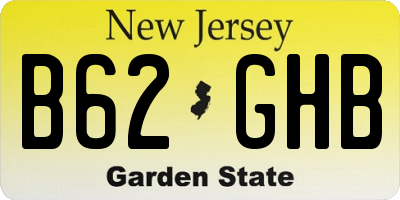 NJ license plate B62GHB