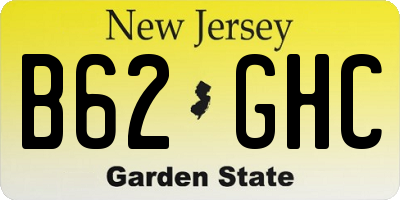 NJ license plate B62GHC