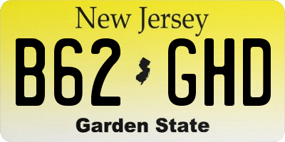 NJ license plate B62GHD