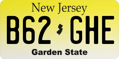 NJ license plate B62GHE