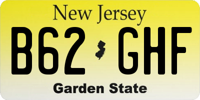 NJ license plate B62GHF