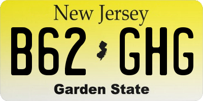 NJ license plate B62GHG