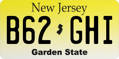 NJ license plate B62GHI