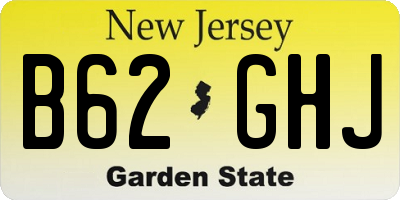 NJ license plate B62GHJ