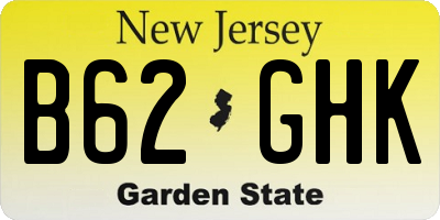 NJ license plate B62GHK