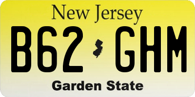NJ license plate B62GHM