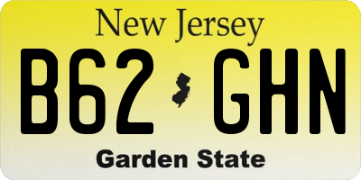NJ license plate B62GHN