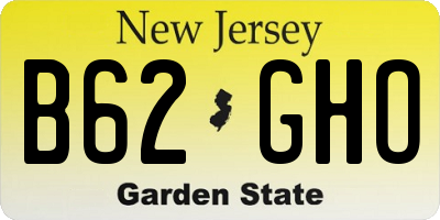 NJ license plate B62GHO