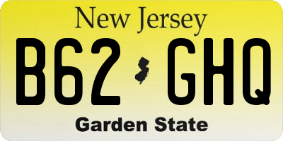NJ license plate B62GHQ