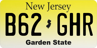 NJ license plate B62GHR