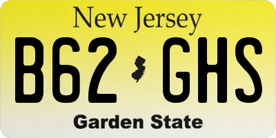 NJ license plate B62GHS