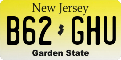 NJ license plate B62GHU