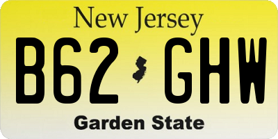 NJ license plate B62GHW