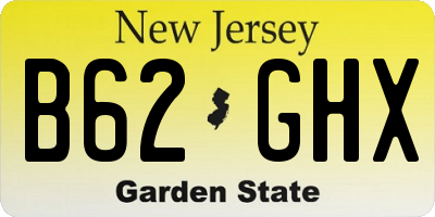 NJ license plate B62GHX