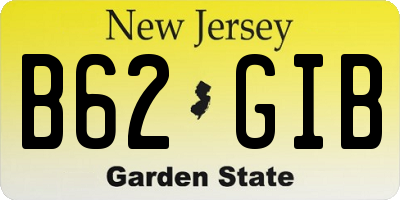 NJ license plate B62GIB