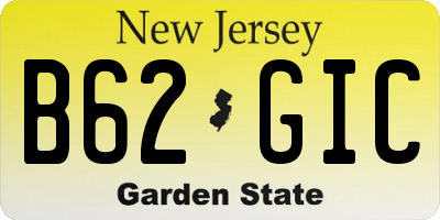 NJ license plate B62GIC