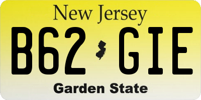 NJ license plate B62GIE