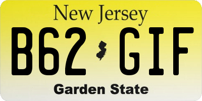 NJ license plate B62GIF
