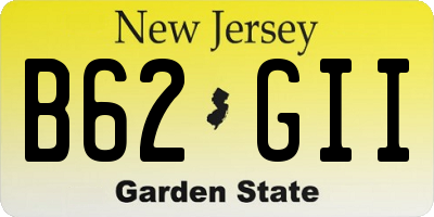 NJ license plate B62GII