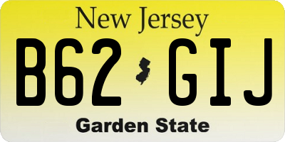 NJ license plate B62GIJ