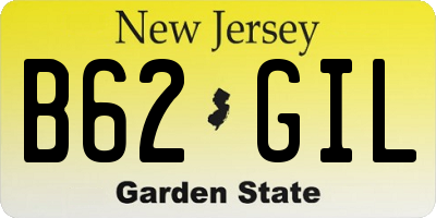 NJ license plate B62GIL