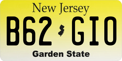 NJ license plate B62GIO