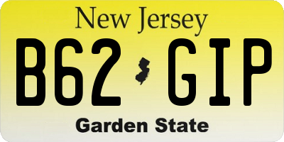 NJ license plate B62GIP