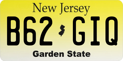 NJ license plate B62GIQ