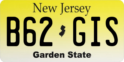 NJ license plate B62GIS