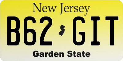 NJ license plate B62GIT