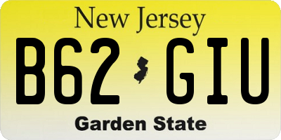 NJ license plate B62GIU