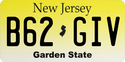NJ license plate B62GIV