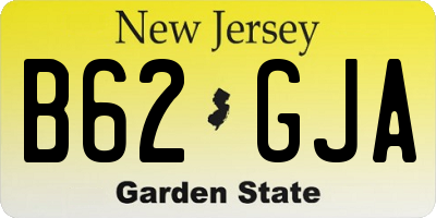 NJ license plate B62GJA