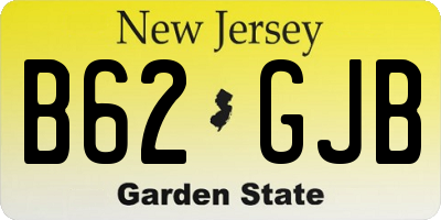 NJ license plate B62GJB