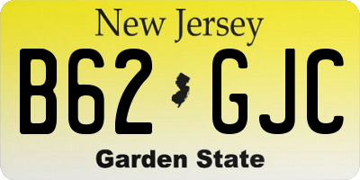 NJ license plate B62GJC