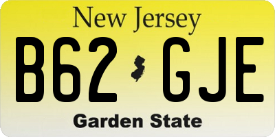 NJ license plate B62GJE