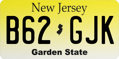 NJ license plate B62GJK