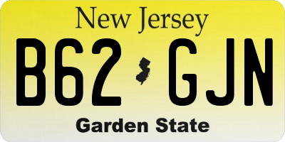 NJ license plate B62GJN