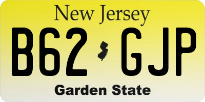 NJ license plate B62GJP