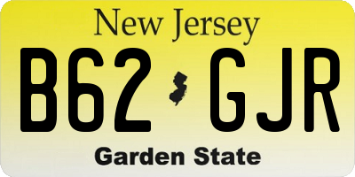 NJ license plate B62GJR