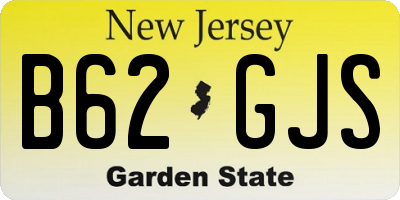 NJ license plate B62GJS
