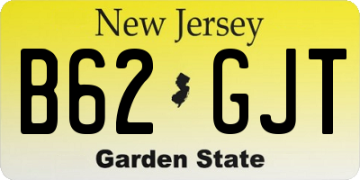 NJ license plate B62GJT