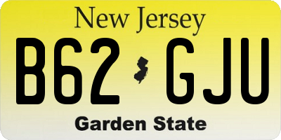 NJ license plate B62GJU