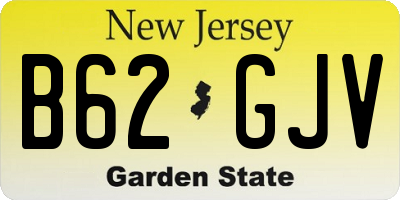 NJ license plate B62GJV