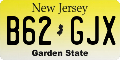 NJ license plate B62GJX