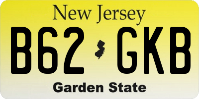 NJ license plate B62GKB