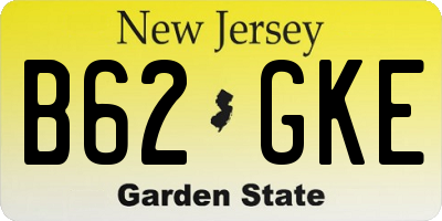 NJ license plate B62GKE