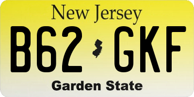NJ license plate B62GKF